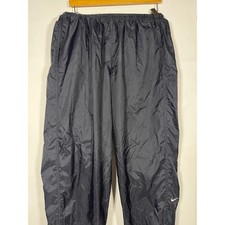 Nike Vintage Mens Black Windbreaker Track Pants Nylon Zipper Ankle Large