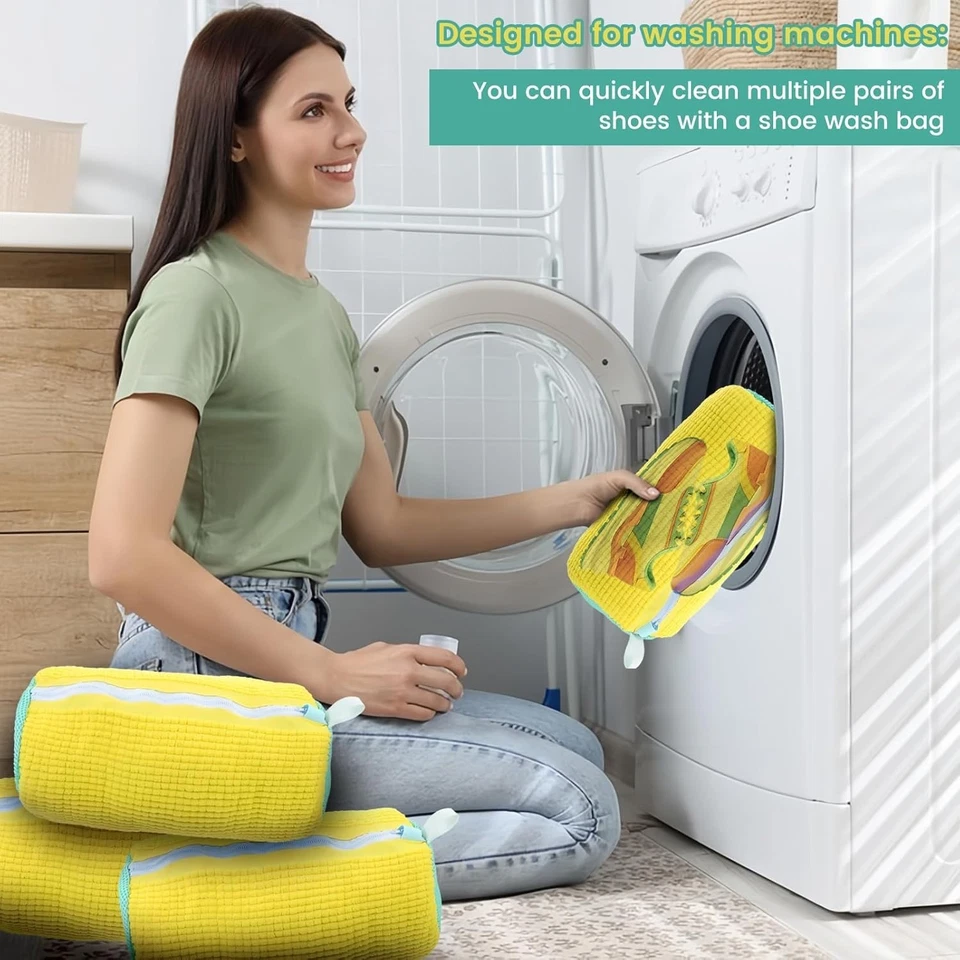 Shoe Washing Bag for Washing Machine, 2PCS Shoe Laundry Bag,Machine Washable - Image 3 of 4