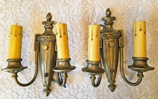 Antique Art Deco Wall Light Sconces Pair