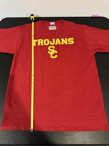 T-shirt Fanatics Campus uomo rossa USC Trojans logo grafica taglia large nuova con etichette - Foto 3 di 5