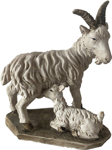 Krippenfigur Ziege Mit Zicklein 7,7 Cm Polyresin Deko KrippenzubehöR-image