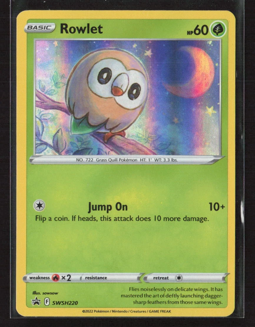 Rowlet #SWSH220 Miscellaneous Cards & Products Holo Pokemon TCG NM/M