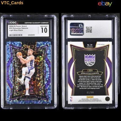 Domantas Sabonis Light Blue Disco #85/99 2024-25 Panini Select CGC 10 GEM MINT