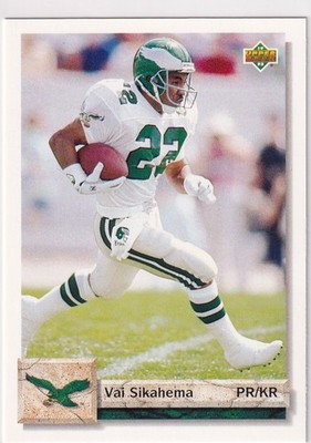 1992 UPPER DECK FOOTBALL SERIES 2 VAI SIKAHEMA PHILADELPHIA EAGLES #3836