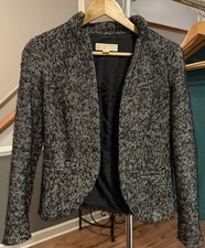 MICHAEL Michael Kors Women s Size 2 Black Ivory Tweed Boucl Blazer Jacket