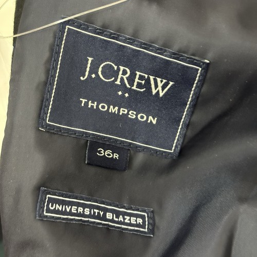 J Crew Thompson University Blazer Mens 36 Blue Green Plaid Wool Blend Slim NWT - Picture 9 of 13