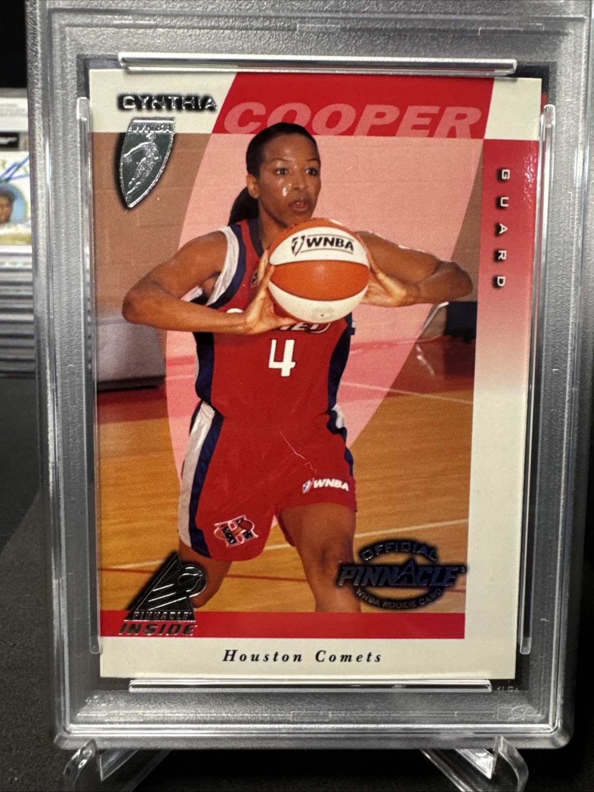 1997 PINNACLE INSIDE WNBA CYNTHIA COOPER (RC) ROOKIE #2 HOUSTON COMETS PSA 9 view 2