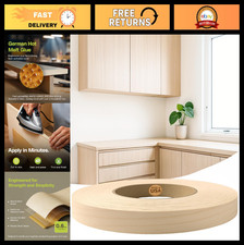 Birch 3/4" x 50ft Pre-Glued Iron-On Wood Veneer Edge Banding Tape - DIY Furnitur