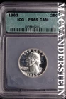 1963 Washington Quarter- Silver- ICG PR-69- Cameo Luster #SLM466