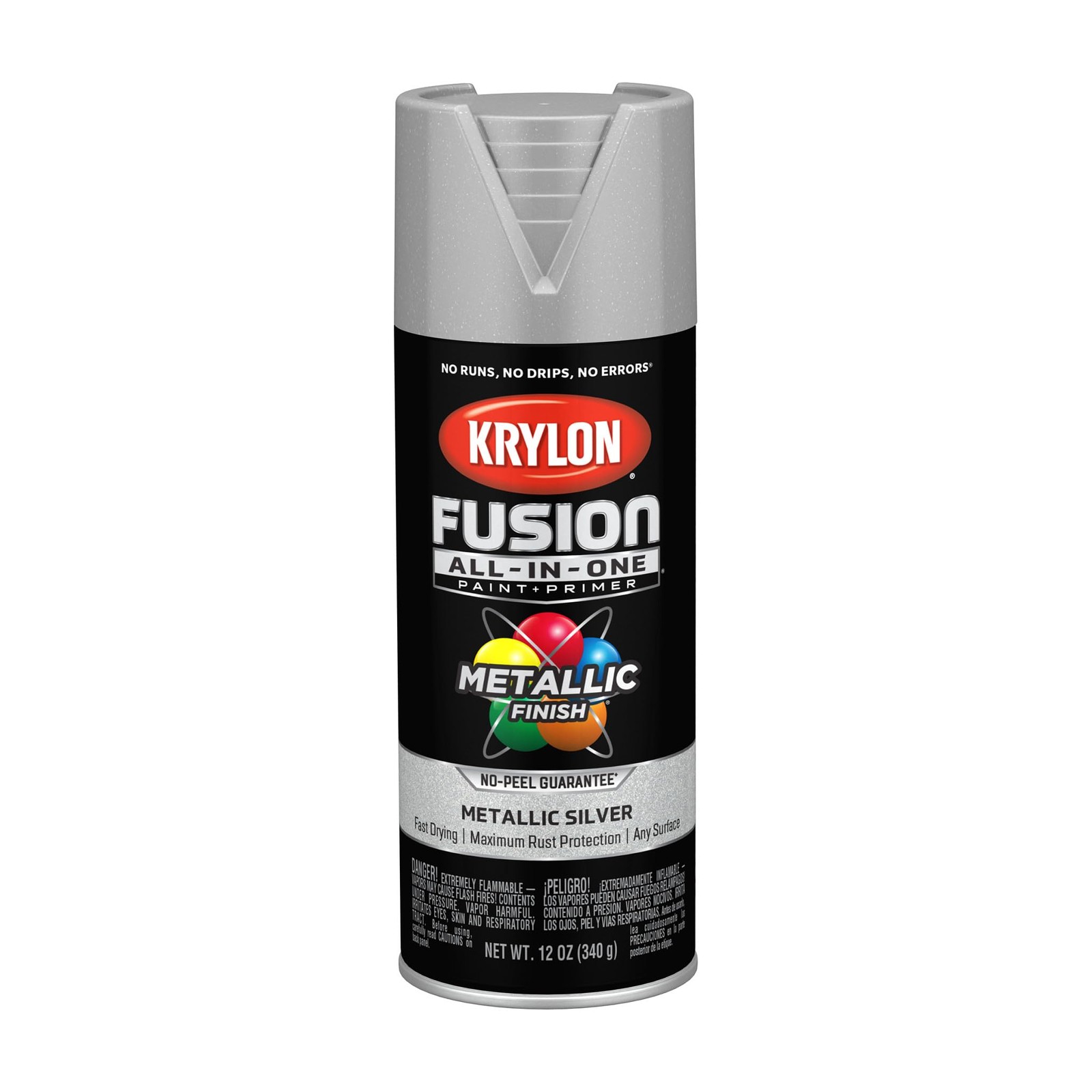 Krylon Metallic Spray Paint, Silver, Metallic, 1 Count (Pack of 1), Silver