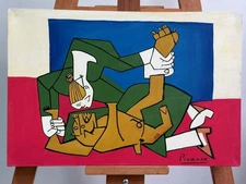 Pablo Picasso Oil Painting on canvas Sealed  Antique Unframed measure 40x60 cm