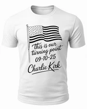 Charlie Kirk Turning Point USA American Flag Patriotic T Shirt