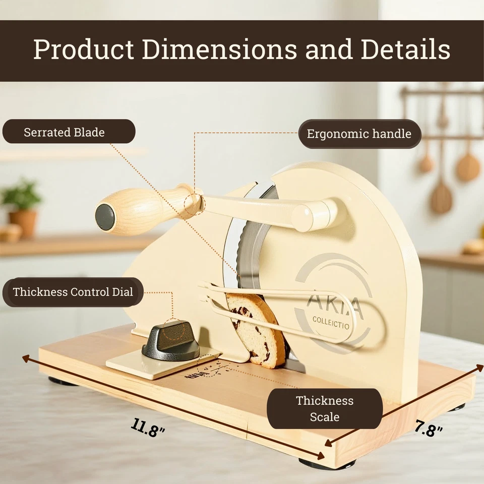 Cortadora de pan para pan casero y redondas de masa madre - Cortadora de pan manual Foto 2 de 4