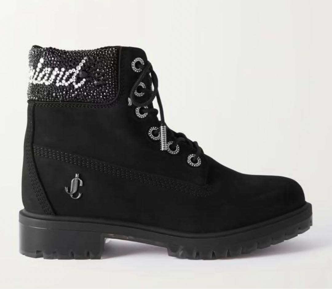 JIMMY CHOO x TIMBERLAND Nubuck Leather Ankle Boots New