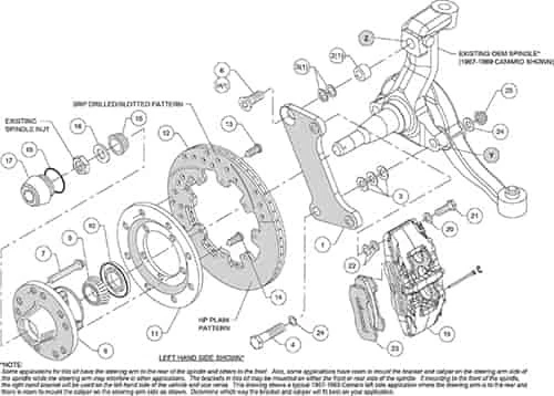 Kit de buje delantero de freno grande Wilwood 140-10510-D DynaPro 6 Foto 3 de 4