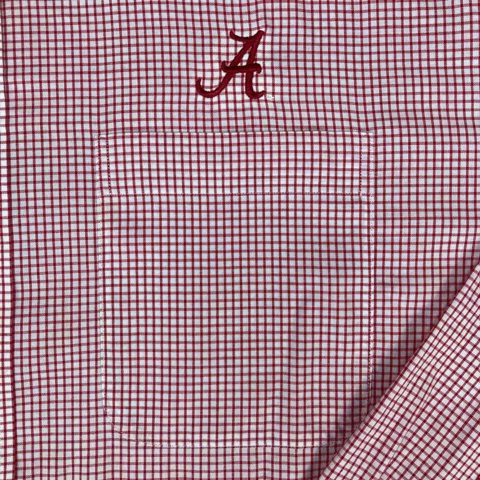 Cutter & Buck Alabama Crimson Tide A Men's 3XT Red Gingham Button Down Shirt - Image 4 of 4