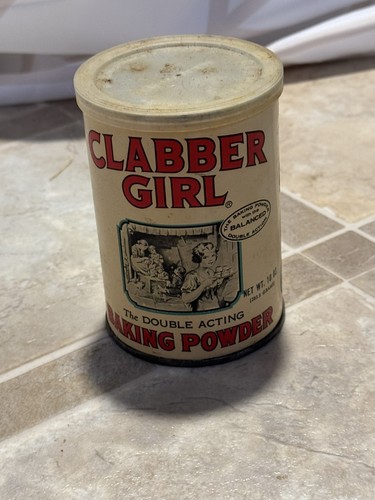 Clabber Girl Baking Powder 10 oz Tin w/Paper Label Empty - Picture 3 of 5