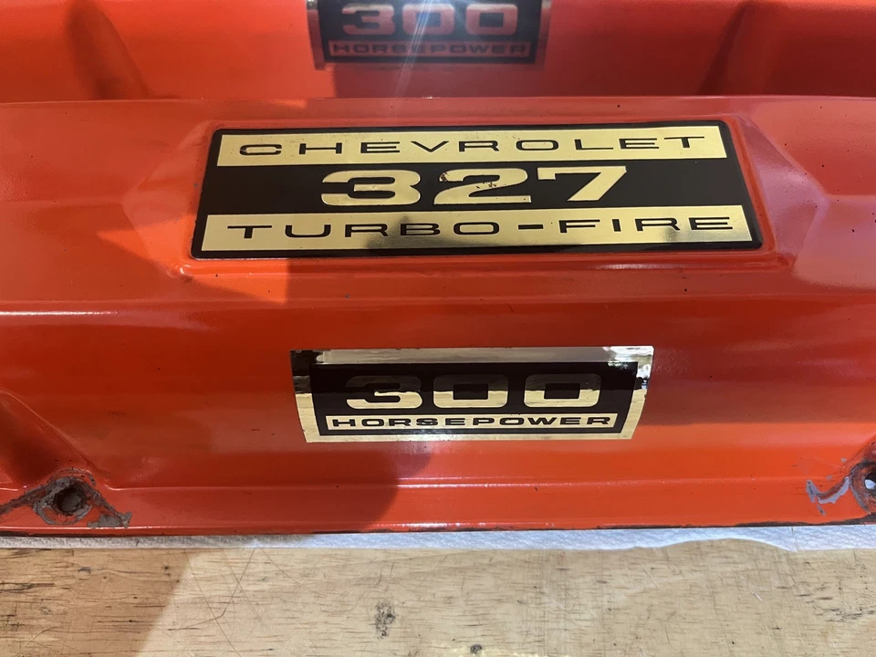 327 cubiertas de válvula Impala/Corvette/Chevelle SS (juego RARO) originales 300 hp Foto 3 de 4