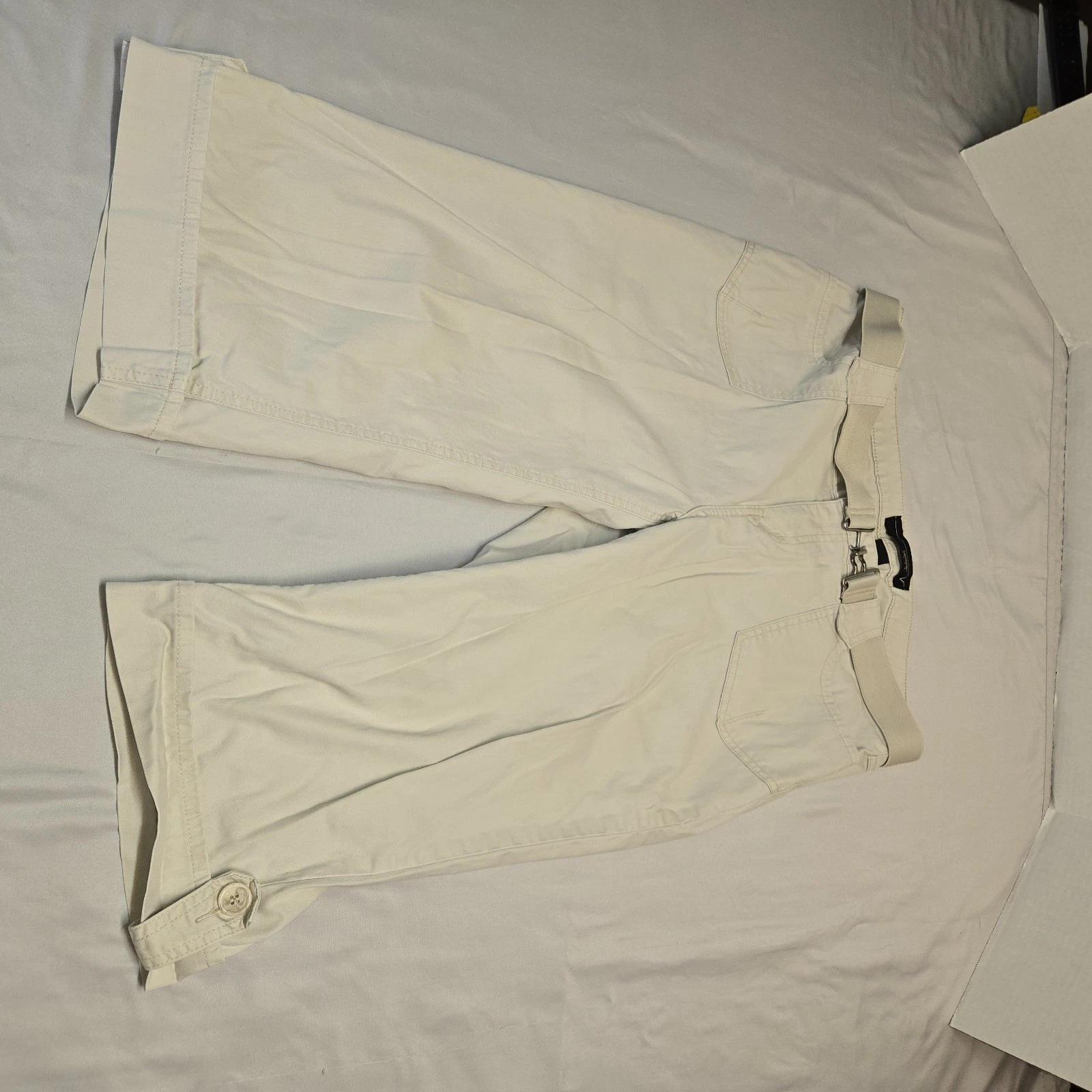 Vintage Venezia Pants Womens Size 16 Khaki Capri w Belt