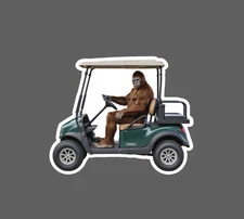 Bigfoot Golf Cart Sticker Waterproof Decal Funny Humor Dad Sports Gift NEW