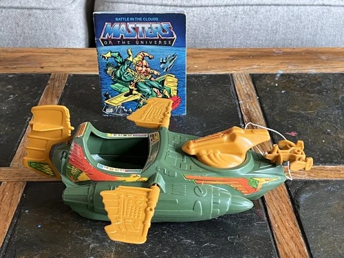 Vintage Wind Raider vehicle complete He-Man MOTU 1980s + mini comic book