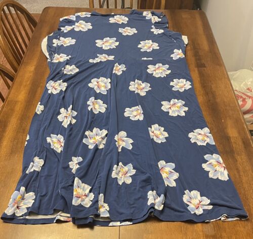 Old Navy women’s Plus Sz 4X Blue Floral Sleeveless Fit and Flare Dress - Picture 4 of 4