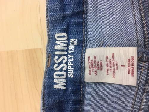 Mini Pantalones Cortos de Jean Mossimo Para Mujer Juniors Talla 1 (28" Cintura) Azul Patrón de Encaje - Imagen 3 de 5