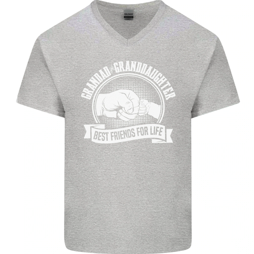 Grandad & Granddaughter Best Friends Mens V-Neck Cotton T-Shirt - Picture 30 of 37