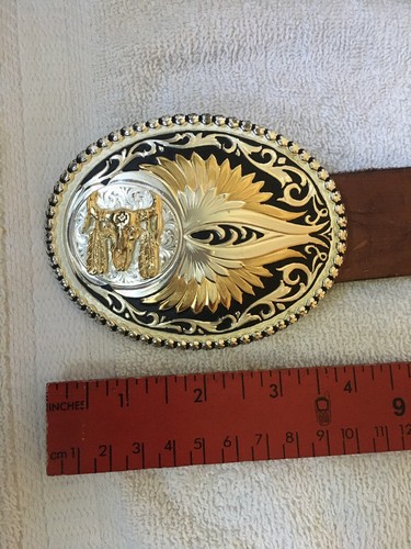 Montana Silversmiths 40 Years 1973-2013 Limited Edition BUCKLE & Belt 38 - Picture 10 of 12
