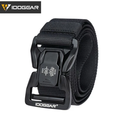 IDOGEAR Tactical Belt 1.5" Mens Belt Alloy Quick Release Buckle Hunting Army