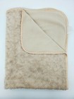 Sl Home Fashions Baby Blanket Tan Minky Swirl 2 ply Boy Girl Satin Trim B79