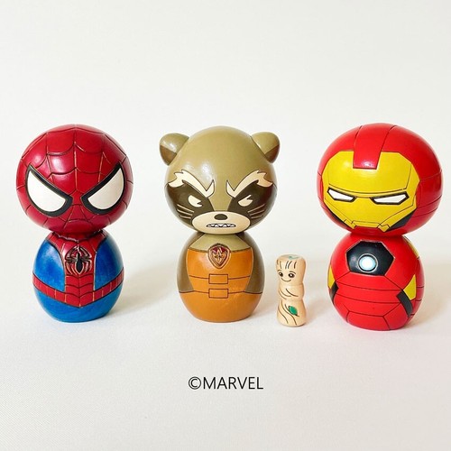 USABURO KOKESHI MARVEL Ironman Doll 3inch Japan traditional crafts - Picture 4 of 4
