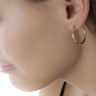 Boucles d/'Oreilles Créoles,Enfant,Fille,Femme,Acier Argent,35mm,Haute Qualité,FR