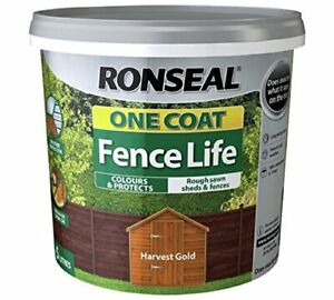 RONSEAL ONE COAT FENCELIFE 5l HARVEST GOLD 38292 RONSEAL ONE COAT FENCELIFE 5l HARVEST GOLD 38292