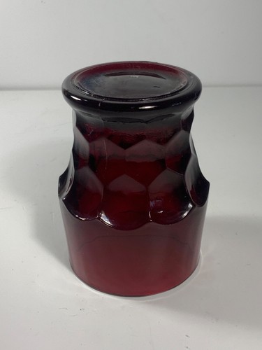 Set of 5 Vintage Ruby Red Glass Georgian Tumblers 4.25 in. - Picture 5 of 7