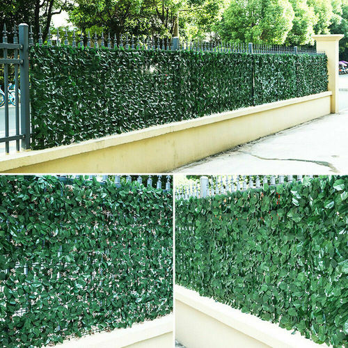 Privacy Artificial Green Fence Screen Faux Ivy Leaf 118"x39" Hedge Decor Garden - Picture 7 of 22