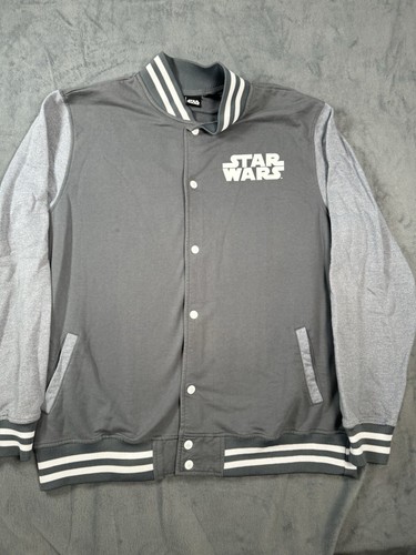 STAR WARS MARKE DRUCKKNOPF JACKE LARGE TOP 2 GRAU LUCAS FILME XL