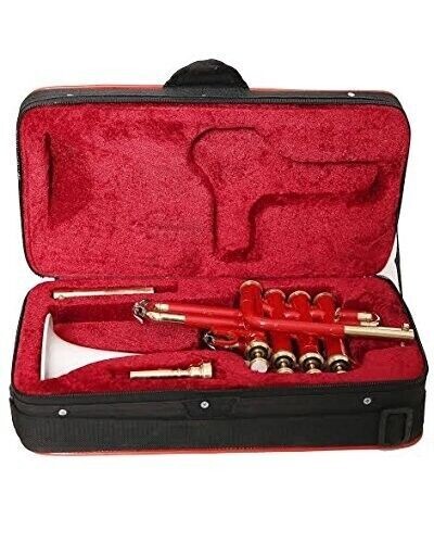 PICCOLO TRUMPET White Red Brass PICCOLO TRUMPET Bb/A FLAT FREE CASE+MOUTHPIECE - Picture 3 of 5