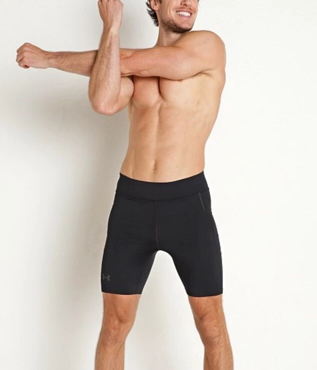 Pantalones cortos de compresión Under Armour Speedpocket grandes para hombre 8"" Foto 4 de 4