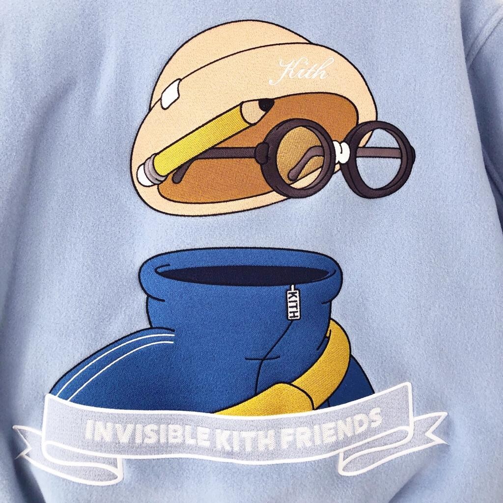 KITH x Invisible Friends Size M - Wool Varsity Jacket Blue