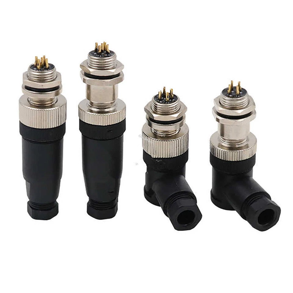 M12 4-12Pin Sensor Connector Male/Female Straight/Elbow Aviation Plug/Socket PG7 - Image 3 of 4