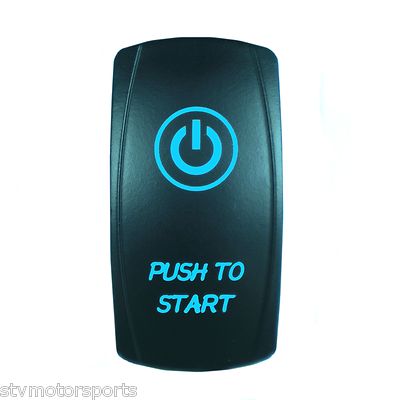 Laser BLUE Rocker Switch MOMENTARY PUSH  TO START 20A 12V LED Light CAR UTV