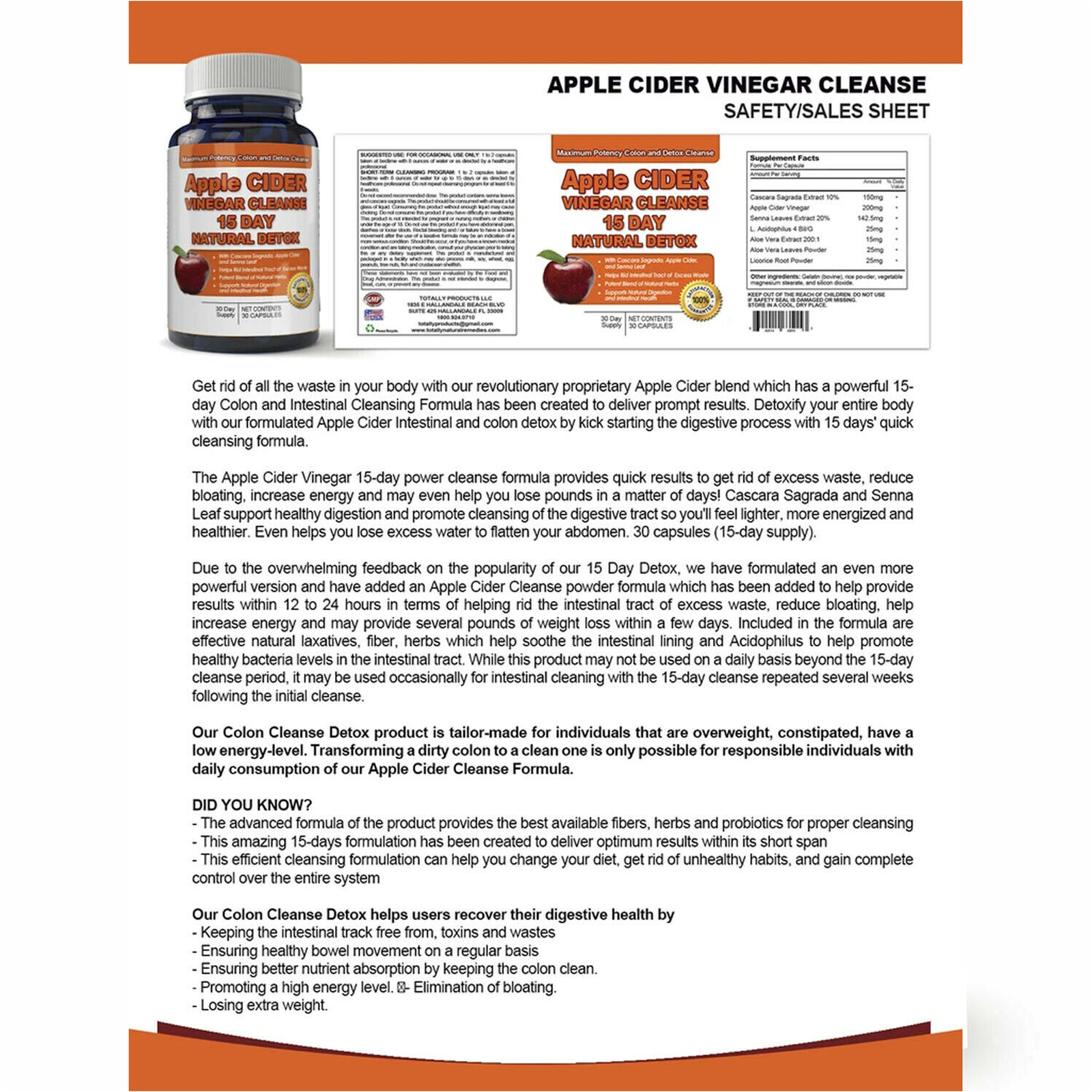 Coconut Colon Detox Caps Apple Cider Vinegar Cleanse Detox Weight Loss