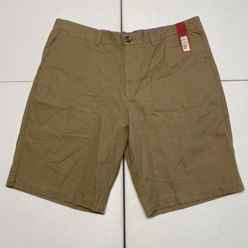 Neu mit Etikett - Merona Chino Shorts flache Vorderseite Herren 36 khakibraun