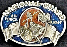 1982 National Guard Air Force Army Vintage Belt Buckle Bergamont N-132