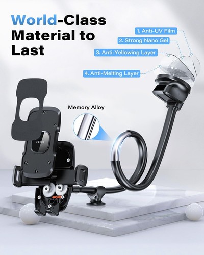 Car Phone Mount Holder with 14 Inch Long Gooseneck Flexible Clamp Universal A... - Picture 8 of 9