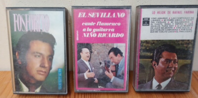 3 CINTAS DE CASETE, FOSFORITO, EL SEVILLANO NIÑO RICARDO, LO MEJOR DE FARINA