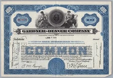 1956 Gardner-Denver Company Vintage Stock Certificate Ingersoll Rand Merged 9713