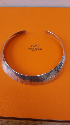 Hermès Paris um 1990 gehämmert Silber 925 gepunzt gehämmert Drehmoment 'Timoure' - Bild 4 von 12