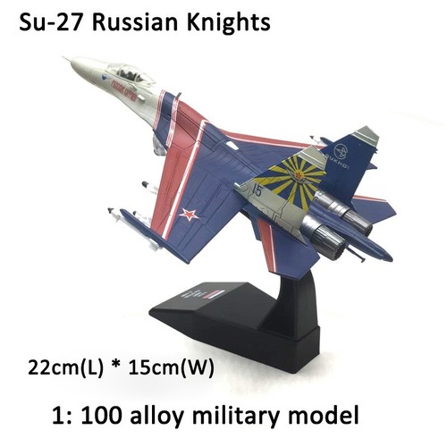 Avión de combate ruso Sukhoi Su-27 modelo militar fundido a presión de aleación a escala 1:100 - Imagen 2 de 43
